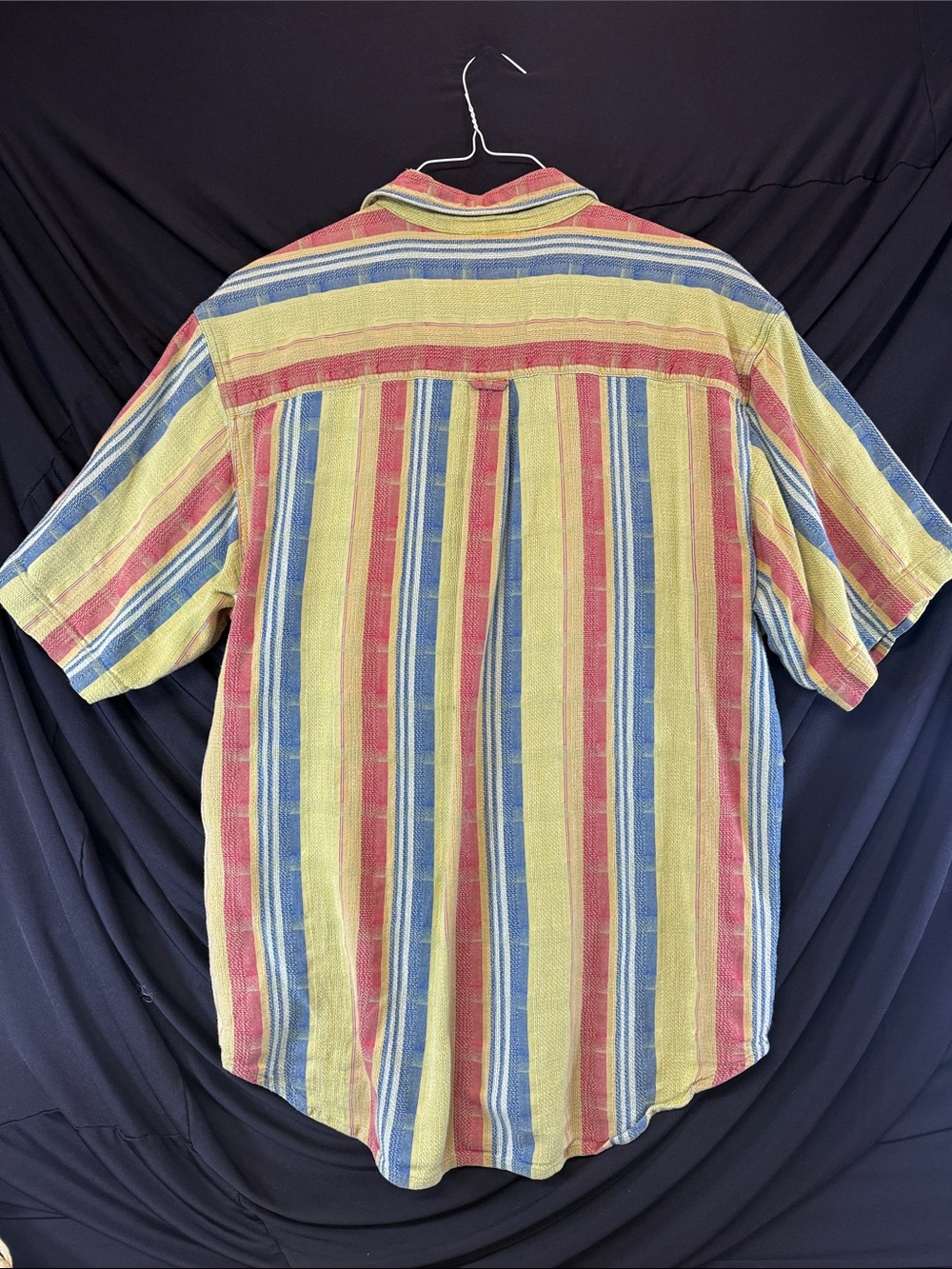 The Territory Ahead Striped Short-Sleeve Button-Down in Yellow, Blue & Red - Picture 3 of 3